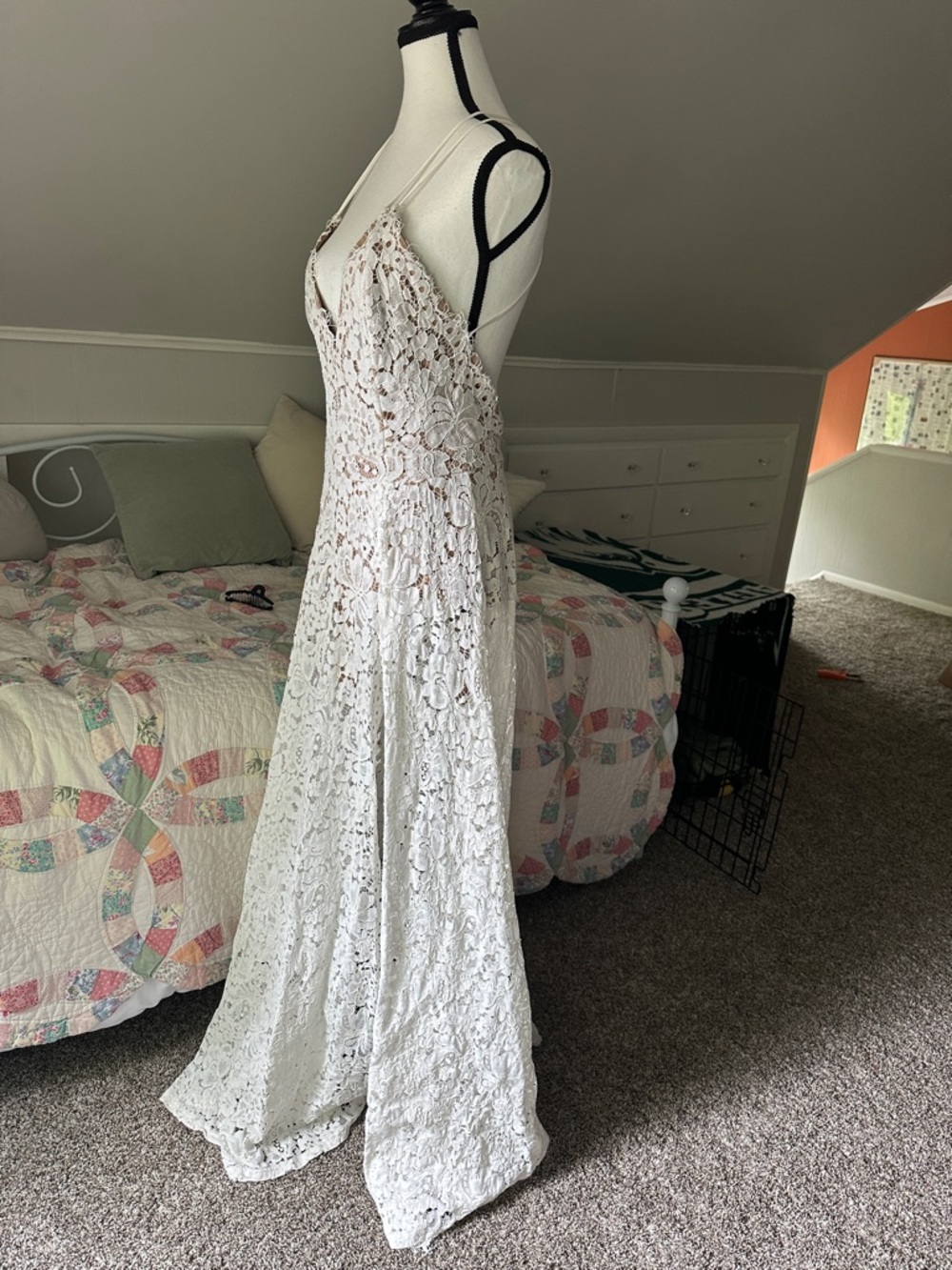 Lulu's White Crochet Maxi Dress